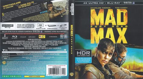 Mad Max Fury Road – Jaquette Blu-ray 4K Ultra HD