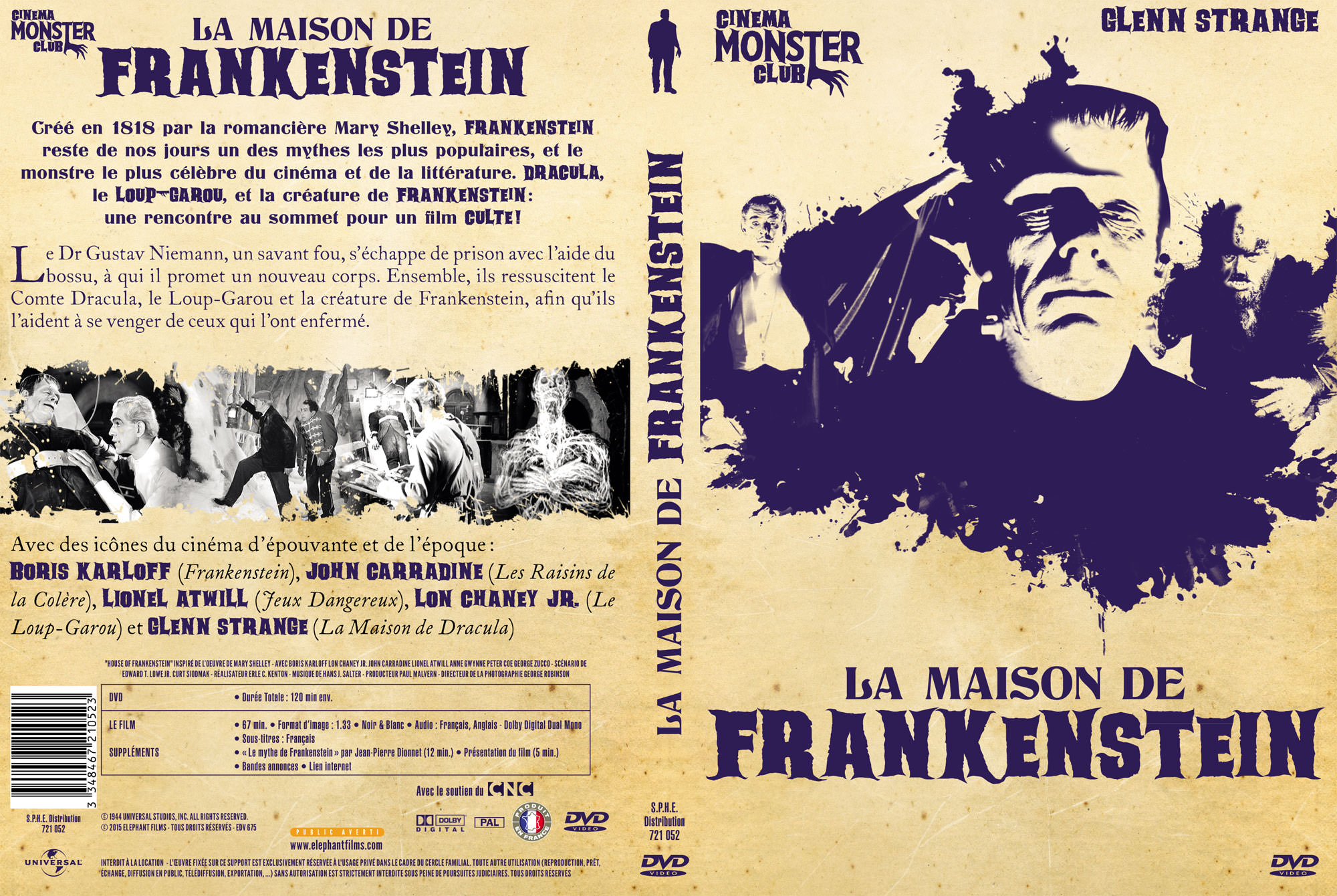 La Maison de Frankenstein - Jaquette DVD recto verso