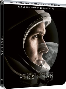 First Man : Le Premier Homme sur la Lune (2018) de Damien Chazelle – Packshot Blu-ray 4K Ultra HD