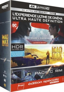 Batman v Superman + Mad Max : Fury Road + Pacific Rim - Édition spéciale Fnac - Packshot Blu-ray 4K Ultra HD