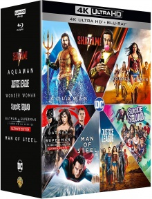 DCEU Intégrale : Man of Steel + Batman v Superman + Suicide Squad + Wonder Woman + Justice League + Aquaman + Shazam! - Packshot Blu-ray 4K Ultra HD