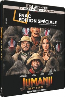 Jumanji : Next Level (2019) de Jake Kasdan - Steelbook Édition Spéciale Fnac - Packshot Blu-ray 4K Ultra HD