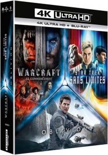 Science Fiction 4K - Coffret : Star Trek Sans limites + Warcraft : le commencement + Oblivion – Packshot Blu-ray 4K Ultra HD