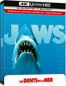 Les Dents de la mer (1975) de Steven Spielberg - Édition 45e anniversaire - Boîtier SteelBook - Packshot Blu-ray 4K Ultra HD