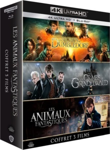 Coffret Les Animaux fantastiques 1 à 3 : Les Animaux fantastiques + Les Crimes de grindelwald + Les Secrets de Dumbledore - Packshot Blu-ray 4K Ultra HD