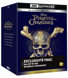 Coffret Pirates des Caraïbes 1 à 5 - Exclusivité Fnac Steelbook - Packshot Blu-ray 4K Ultra HD