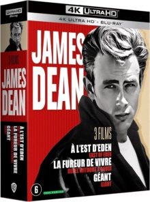 James Dean - Coffret 3 films : Géant + La Fureur de vivre + À l'est d'Eden - Packshot Blu-ray 4K Ultra HD