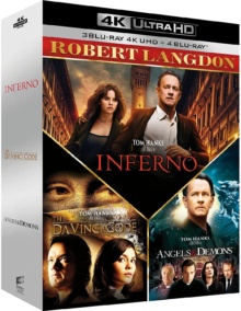 Robert Langdon - Da Vinci Code + Anges & démons + Inferno – Packshot Blu-ray 4K Ultra HD