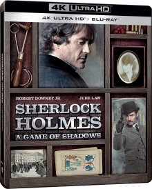 Sherlock Holmes : Jeu d’ombres (2011) de Guy Ritchie – Édition Steelbook – Packshot Blu-ray 4K Ultra HD