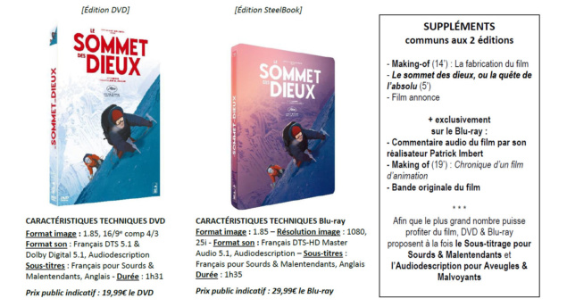 Le Sommet des Dieux - Communiqué de presse Blu-ray/DVD