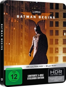 Batman Begins (2005) de Christopher Nolan - Édition Limitée Steelbook - Packshot Blu-ray 4K Ultra HD