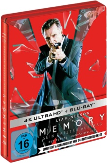 Mémoire meurtrière (2022) de Martin Campbell - Édition Steelbook avec livret - Packshot Blu-ray 4K Ultra HD