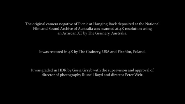 Pique-nique à Hanging Rock (1975) de Peter Weir - Édition ESC 2023 - Capture Blu-ray 4K Ultra HD