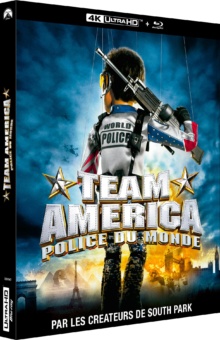 Team America : Police du monde (2004) de Trey Parker - Packshot Blu-ray 4K Ultra HD