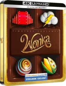 Wonka (2023) de Paul King - Édition Spéciale E.Leclerc Steelbook - Packshot Blu-ray 4K Ultra HD
