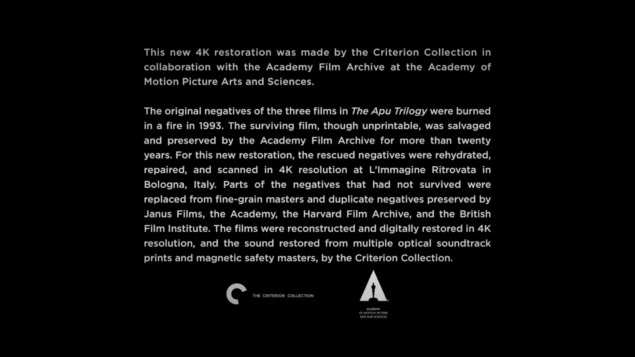 Trilogie d'Apu - La Complainte du sentier - Cap Blu-ray