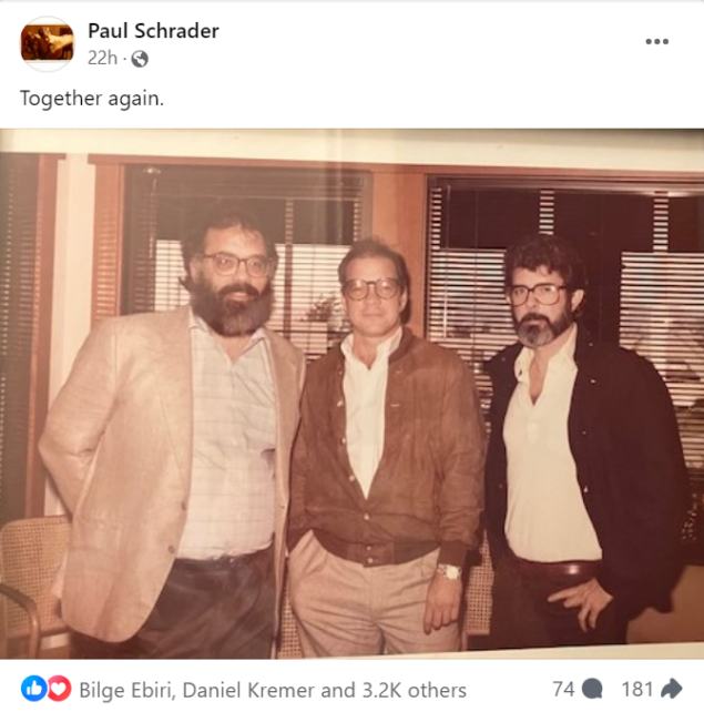 Coppola, Schrader, Lucas : Together again